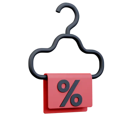 3 D Illustration Of Discount Label Hanger 3D Icon
