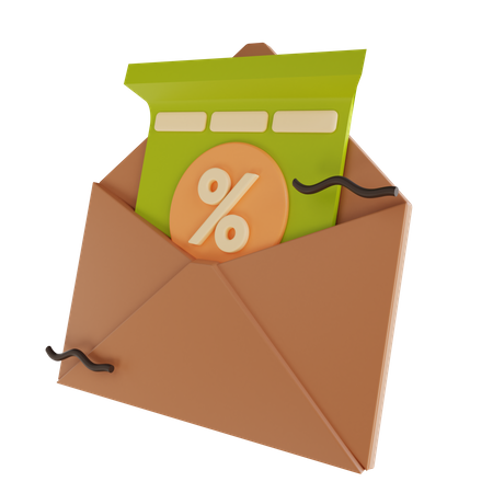Discount Letter  3D Icon