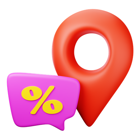 Discount Location  3D Illustration