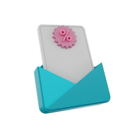 Discount Mail  3D Icon