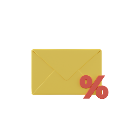 Discount Mail  3D Icon