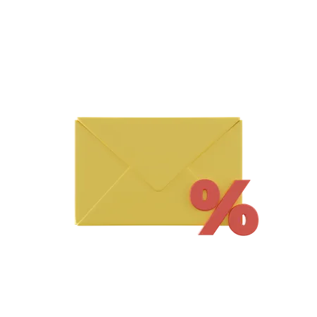 Discount Mail  3D Icon