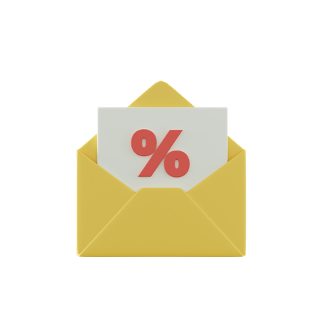 Discount Mail  3D Icon