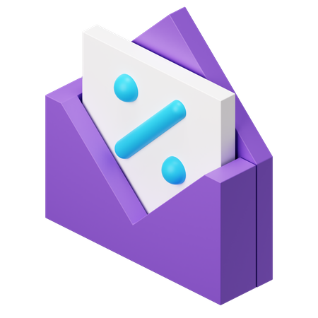 Discount Mail  3D Icon