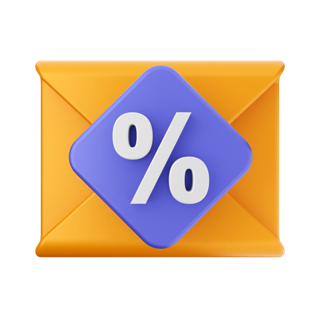 Discount Mail Message  3D Icon