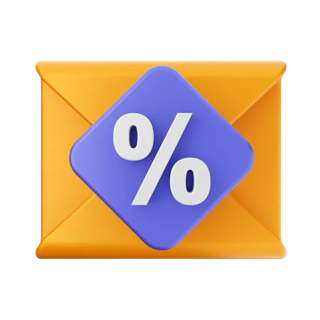 Discount Mail Message  3D Icon