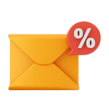 Discount Mail Message  3D Icon