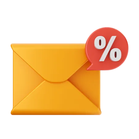 Discount Mail Message  3D Icon