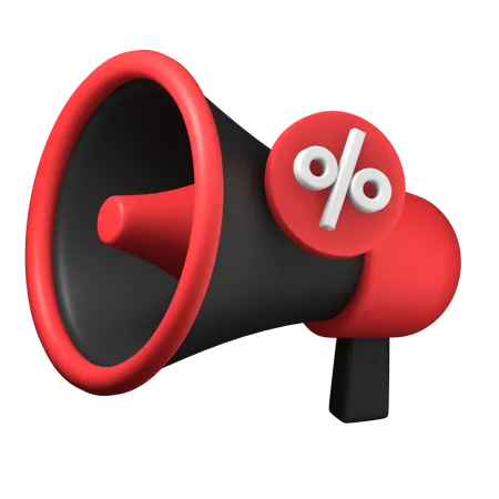 Black Friday Sale Campaign Loud Speaker Social Media Promotion 3 D Icon Illustration Design 3D Icon