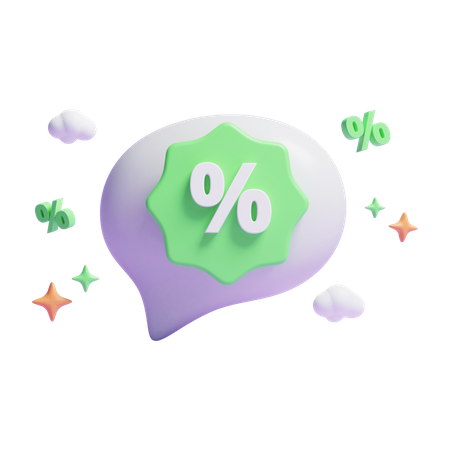 Discount Message  3D Icon