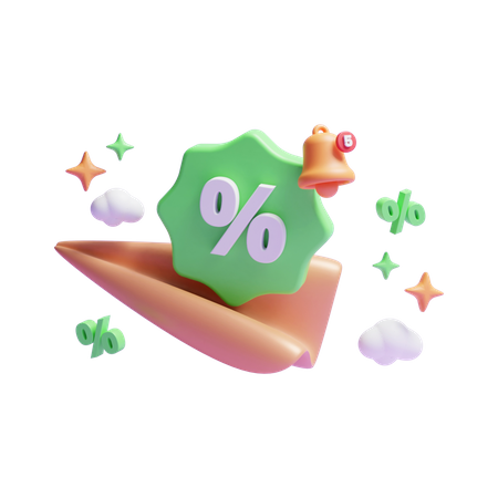 Discount Message  3D Icon