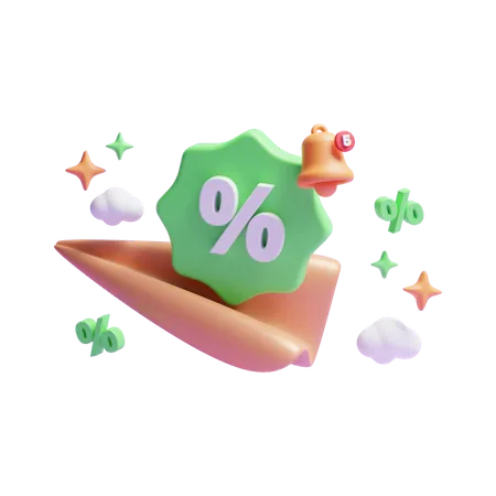 Discount Message  3D Icon