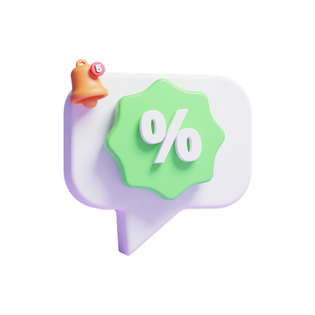 Discount Message  3D Icon