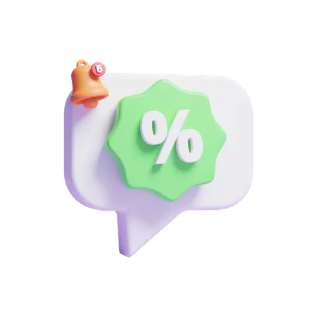 Discount Message  3D Icon