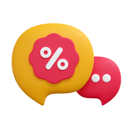 Discount Message  3D Icon