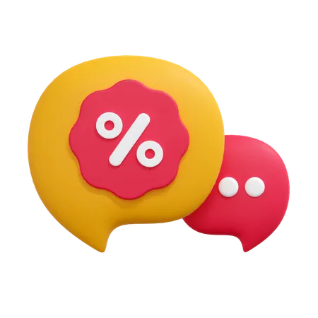 Discount Message  3D Icon
