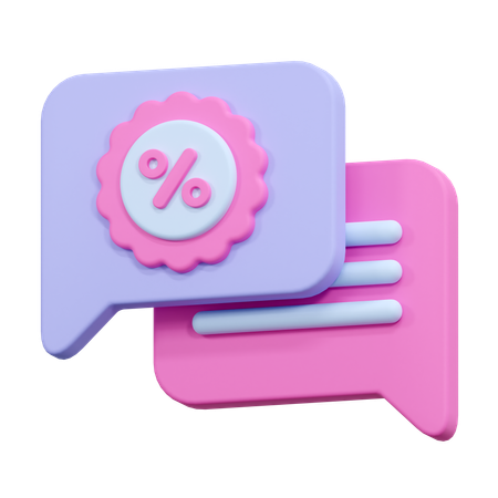 Discount Message  3D Icon