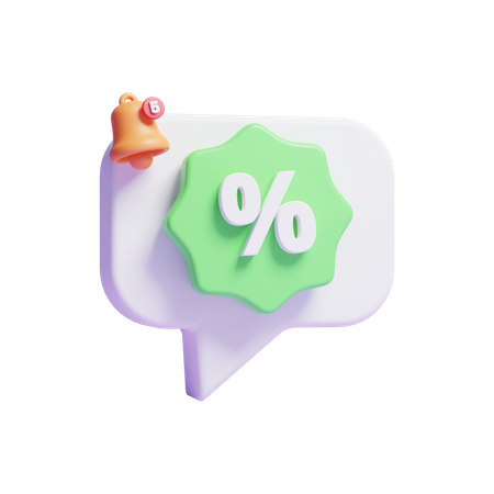 Discount Message  3D Icon