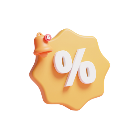 Discount Notification  3D Icon