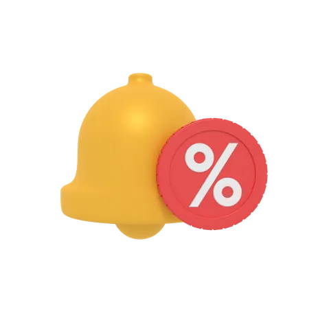 3 D Illustration Of Discount Notivication 3D Icon