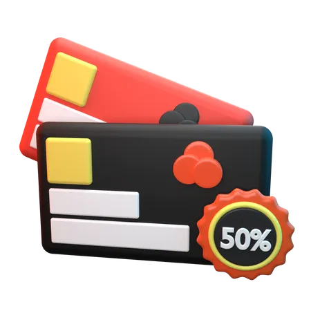 Discount On Credit Card  3D Icon