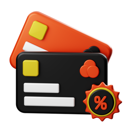 Discount On Credit Card  3D Illustration