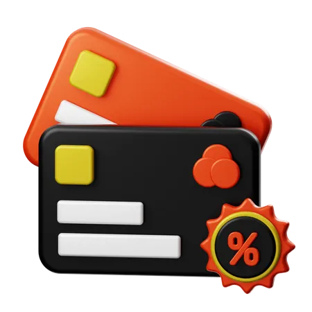 Discount On Credit Card  3D Illustration