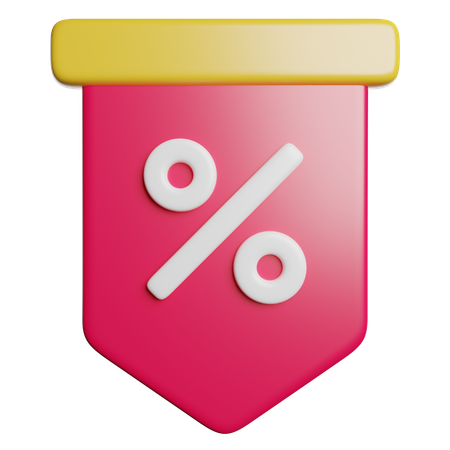 Discount Promotion Label  3D Icon