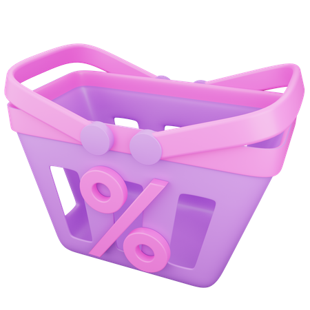 Discount Promotion Shopping Basket  3D Icon