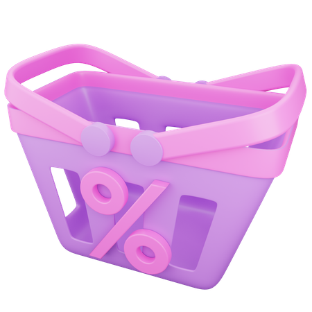 Discount Promotion Shopping Basket 3D Icon