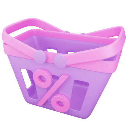 Discount Promotion Shopping Basket  3D Icon