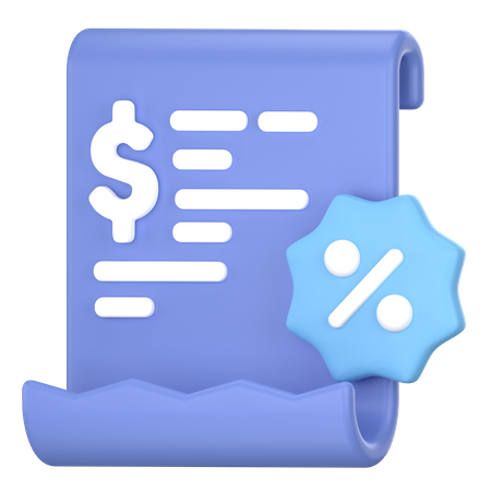 Discount receipt  3D Icon