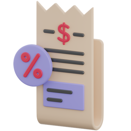 Discount Receipt  3D Icon