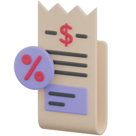 Discount Receipt  3D Icon