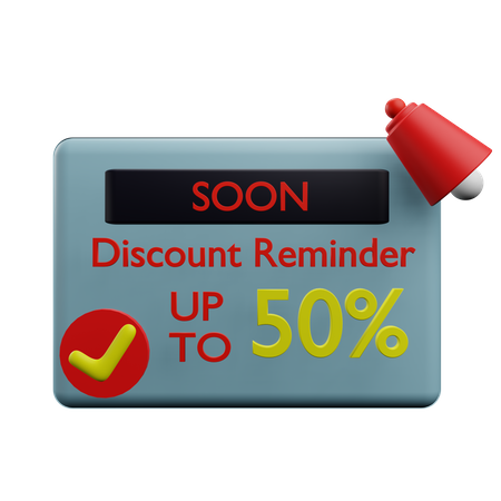 Discount Reminder  3D Sticker