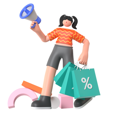 Discount Sale  3D Illustration