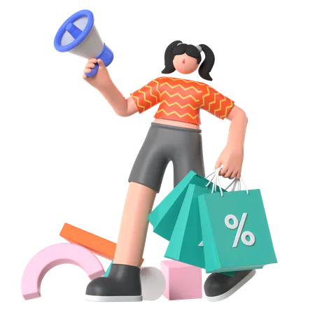 Discount Sale  3D Illustration