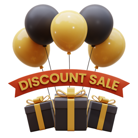 Discount Sale Balloon  3D Icon