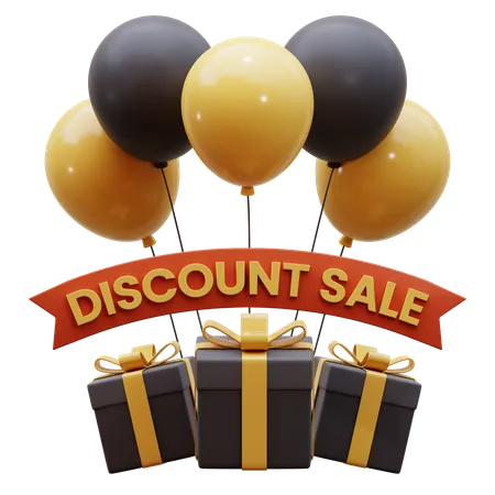 Discount Sale Balloon  3D Icon