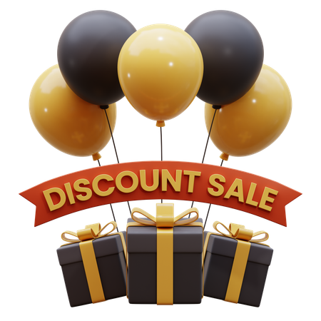 Discount Sale Balloon  3D Icon