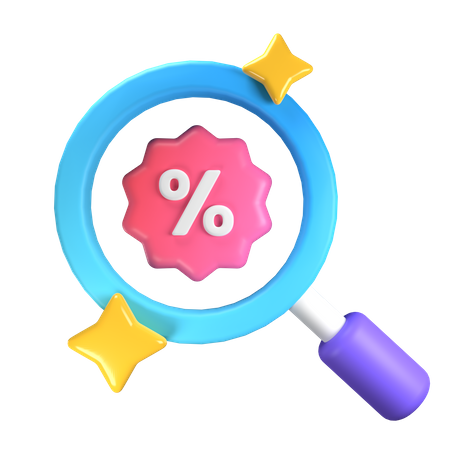 Discount Search  3D Icon