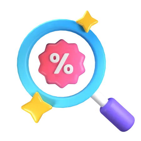 Discount Search  3D Icon