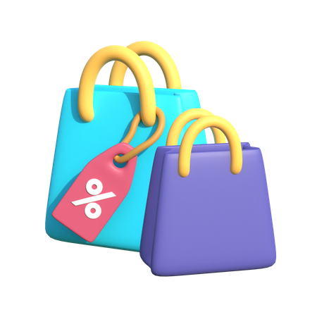 Discount Shopping 3D Illustration