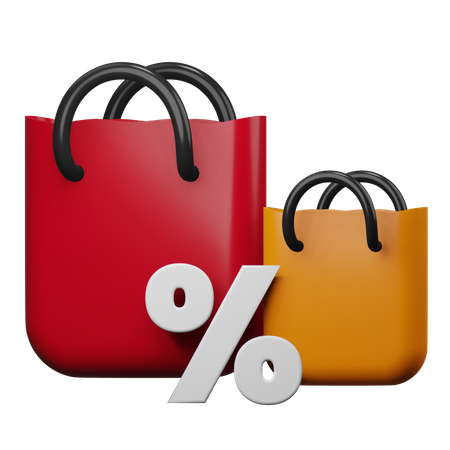 Discount Shopping 3D Illustration