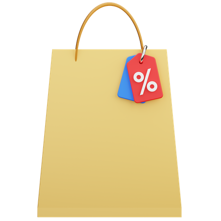 Discount Shopping Bag  3D Icon