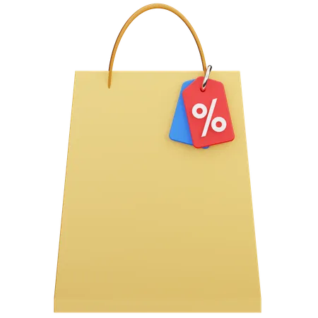 Discount Shopping Bag  3D Icon