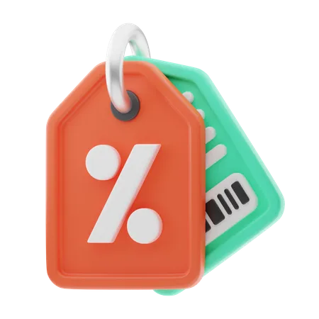 Discount Tags And Barcodes 3D Icon