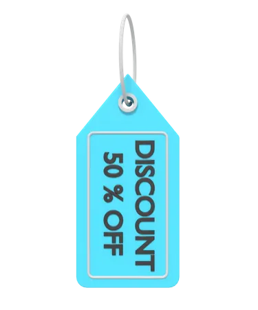 Blue Discount Tag Off Percent 3D Icon