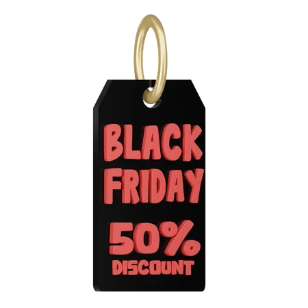 Tag Price 3 D Rendered Black Friday Discount Icon 3D Icon
