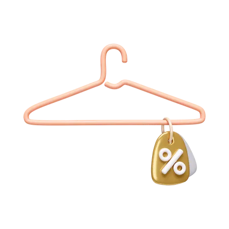 Discount Tag On Hanger 3D Icon